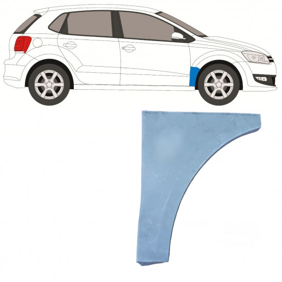 VW POLO 2009-2017 REPARATIEPANEEL VOORVLEUGEL / RECHTS