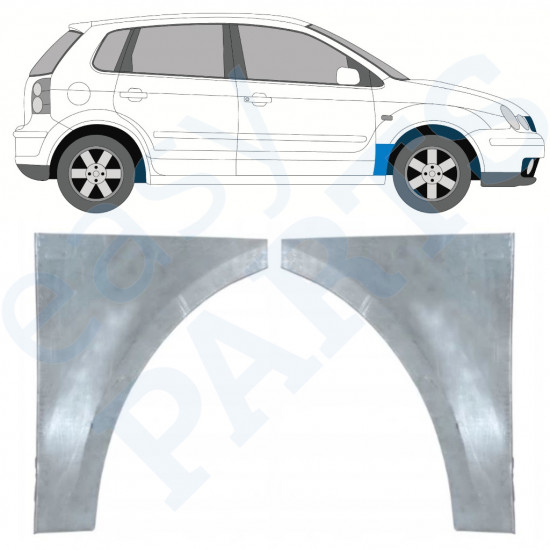 Reparatiepaneel voorspatbord voor VW Polo 2001-2009 / Links + Rechts / Set 9733