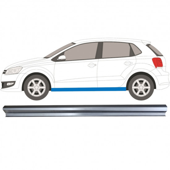 Reparatie dorpel voor Volkswagen Polo 2009-2017 / Links 12909