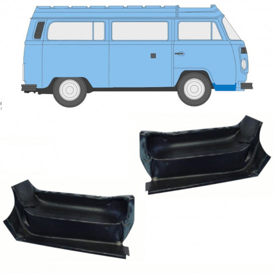 Reparatie voorste trap voor VW Transporter T2 1967-1979 / Links + Rechts / Set 10346