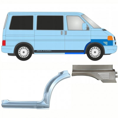 Reparatiepaneel dorpel + voorste wielkast + voorste spatbord voor VW Transporter T4 Caravelle 1996- / Rechts / Set 10043