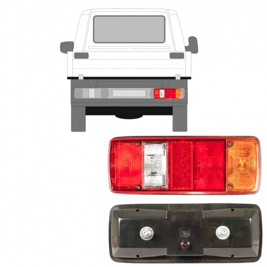 VW T4 1990- CHASSIS CONTAINER ACHTER ZIJDE LICHT / RECHTS