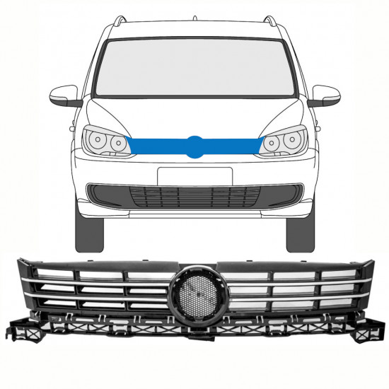 Grill voor Volkswagen Touran 2010-2015 8417