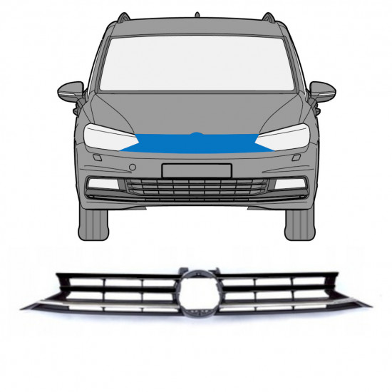 Grill voor Volkswagen Touran 2015- 7526