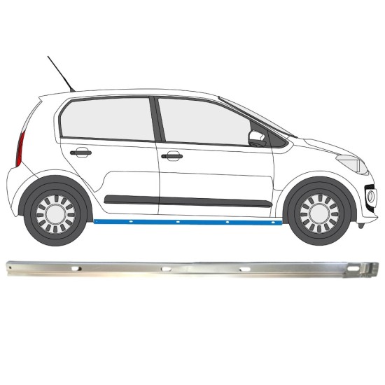 Binnenste reparatie dorpel voor Volkswagen UP! 2011- / Rechts 14857 Binnenste reparatie dorpel voor Volkswagen UP! 2011- / Rechts 14857