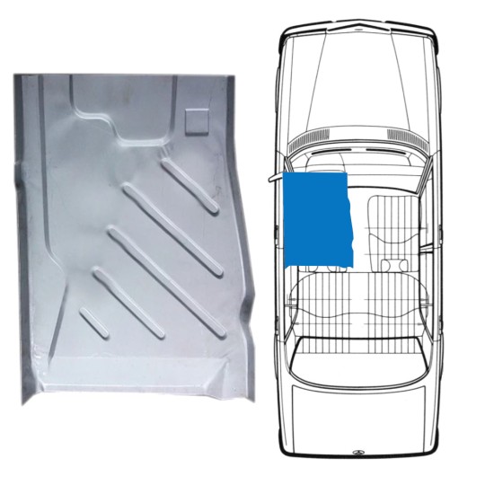 Reparatiepaneel voorste vloer voor Mercedes W123 1975-1985 / Links 16047