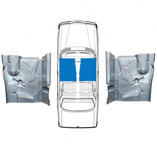 Reparatiepaneel voorste vloer voor Mercedes W123 1975-1985 / Links + Rechts / Set 9866