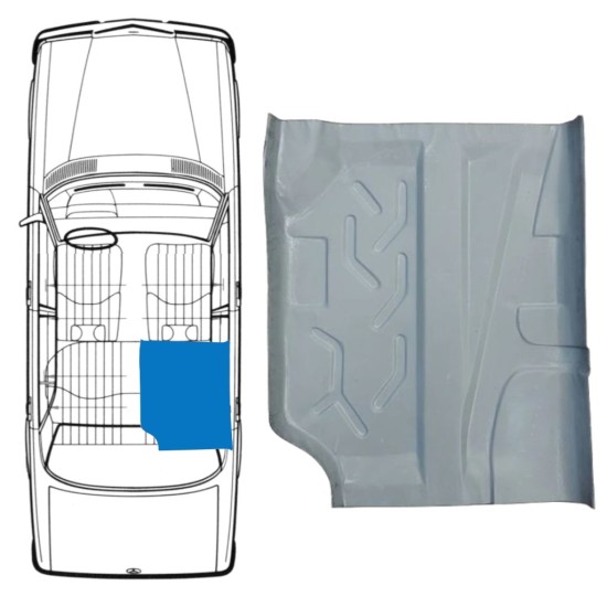 Reparatiepaneel achter vloer voor Mercedes W123 1975-1985 / Rechts 16048