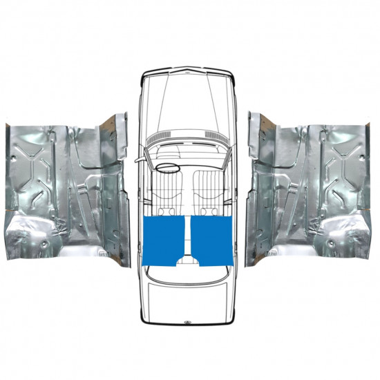 Reparatiepaneel achter vloer voor Mercedes W123 1975-1985 / Links + Rechts / Set 10606