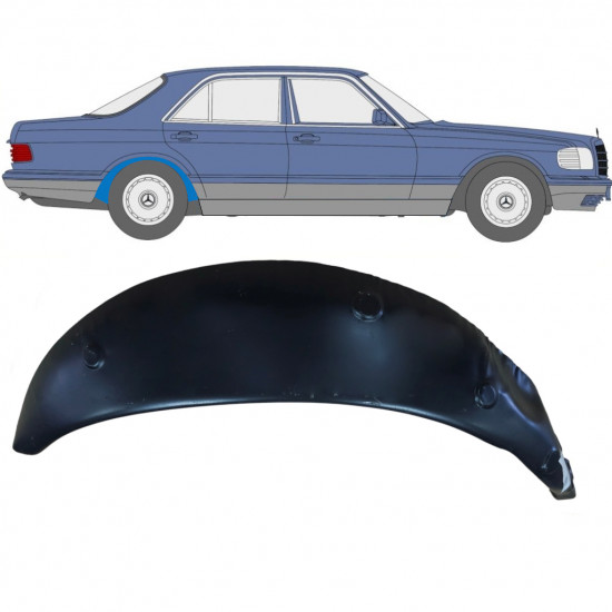 Binnenste reparatiepaneel achter wielkast voor Mercedes S-class 1979-1991 / Rechts 7866