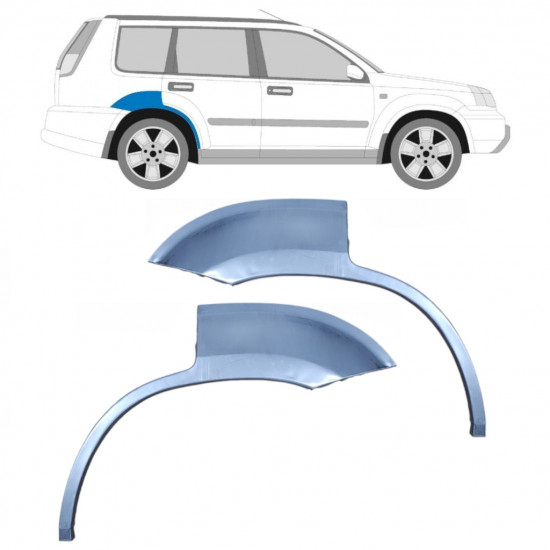 Kleine reparatiepaneel achterste spatbord voor Nissan X-TRAIL 2001-2007 / Links + Rechts / Set 10571