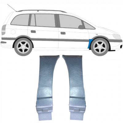 Reparatiepaneel voorspatbord voor Opel Zafira 1999-2005 / Links + Rechts / Set 9404