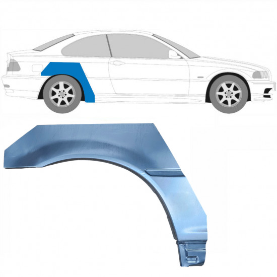 Reparatiepaneel achterspatbord voor BMW E46 3 1998-2005 / Rechts / COUPE 6198