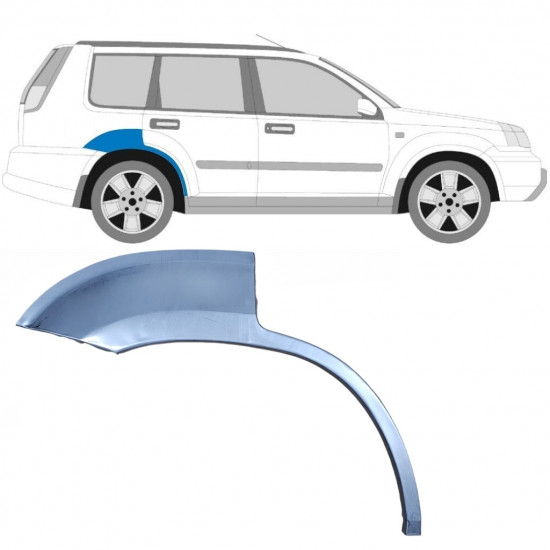 Kleine reparatiepaneel achterste spatbord voor Nissan X-TRAIL 2001-2007 / Rechts 6246